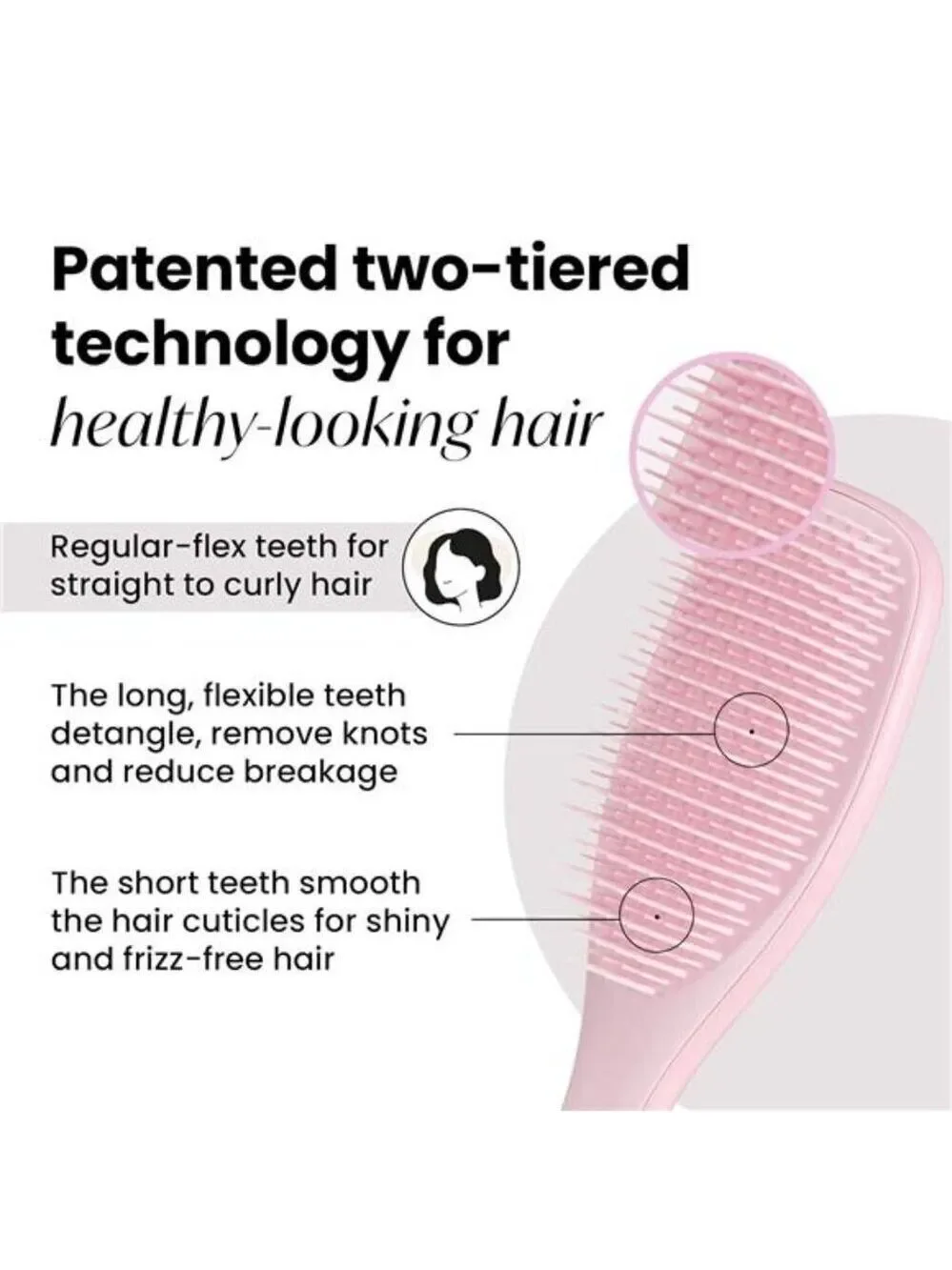 Detangler hair brush wet dry hair all hair types reduces knots prevents breakage